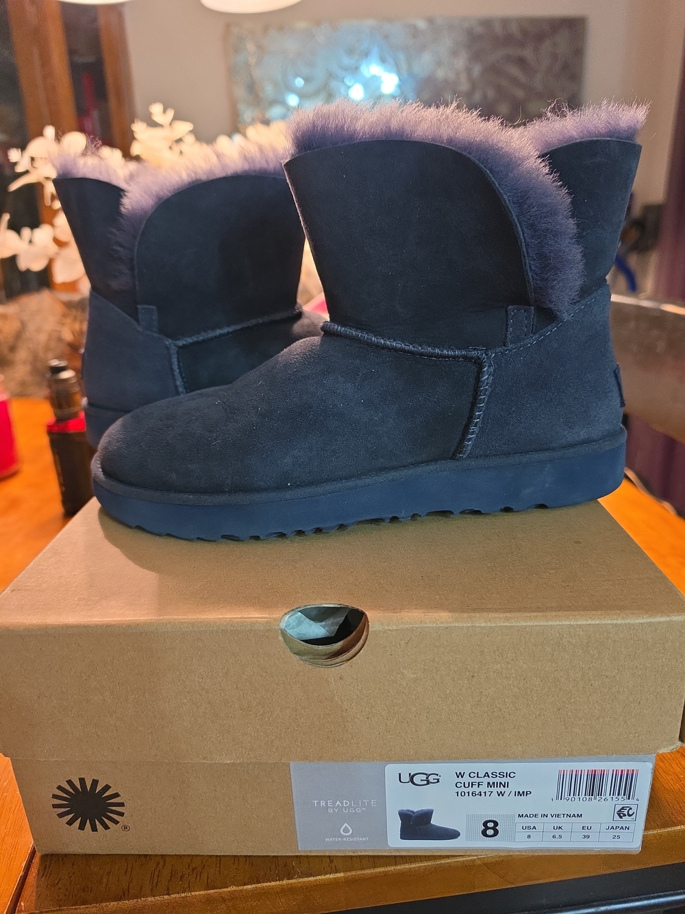 UGG Classic Mini Cuff Women's Boots Imperial Blue US 8 Nib